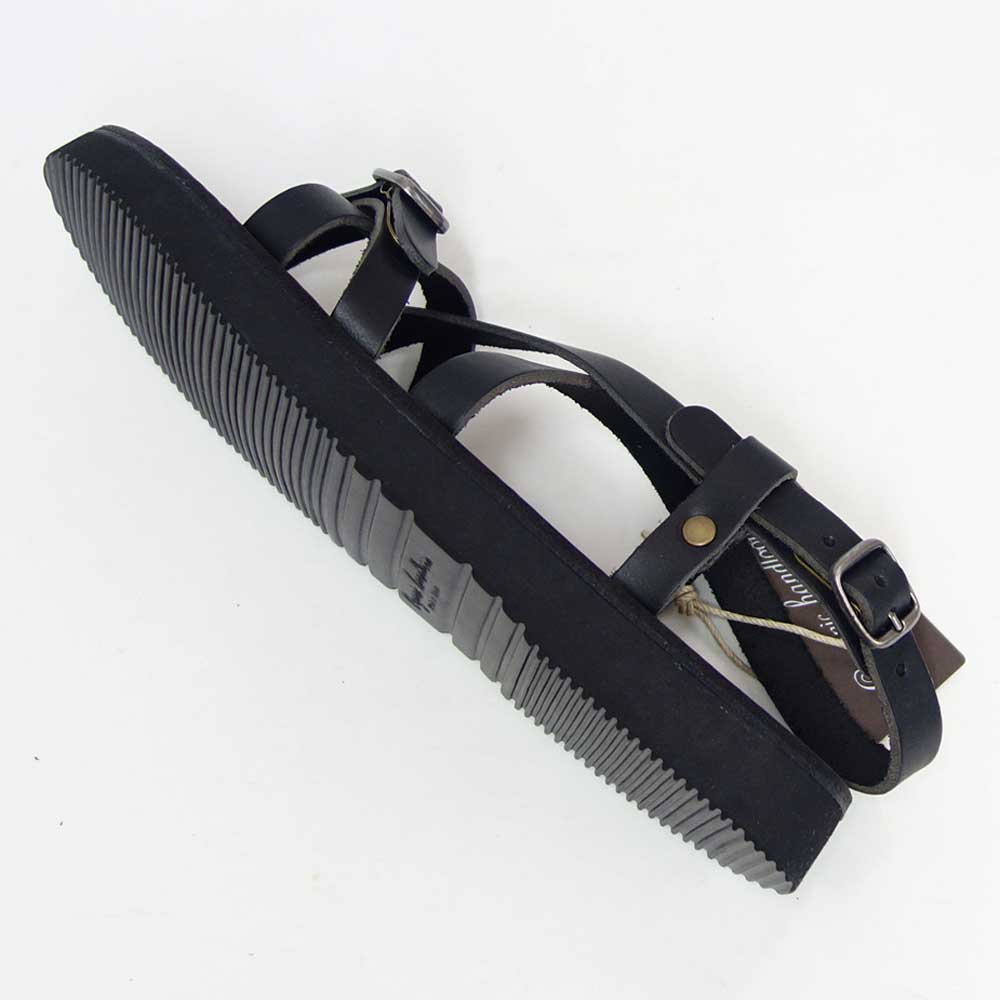 オーガニックハンドルーム Organic Handloom GAYA 001009 ブラック フラットサンダル 日本製 天然皮革「靴」