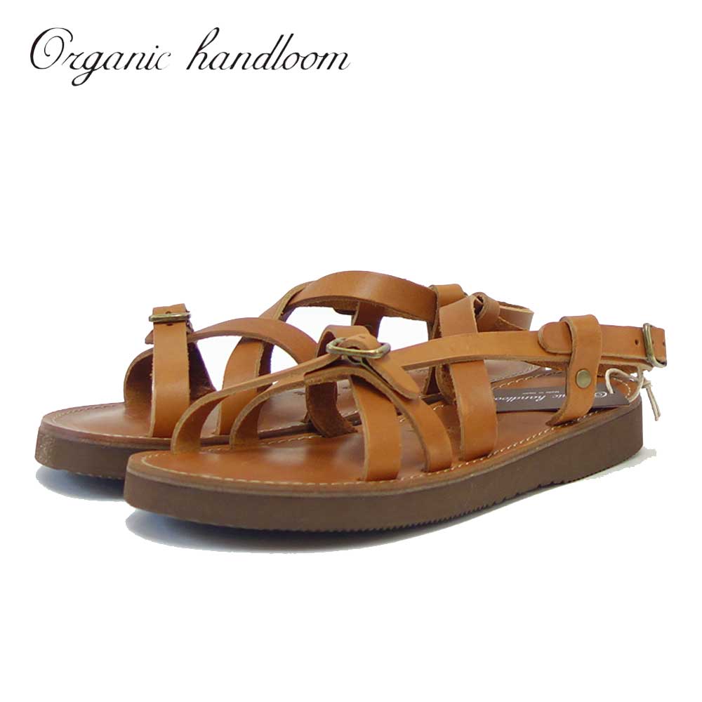 オーガニックハンドルーム Organic Handloom GAYA 001200 ブラウン フラットサンダル 日本製 天然皮革「靴」