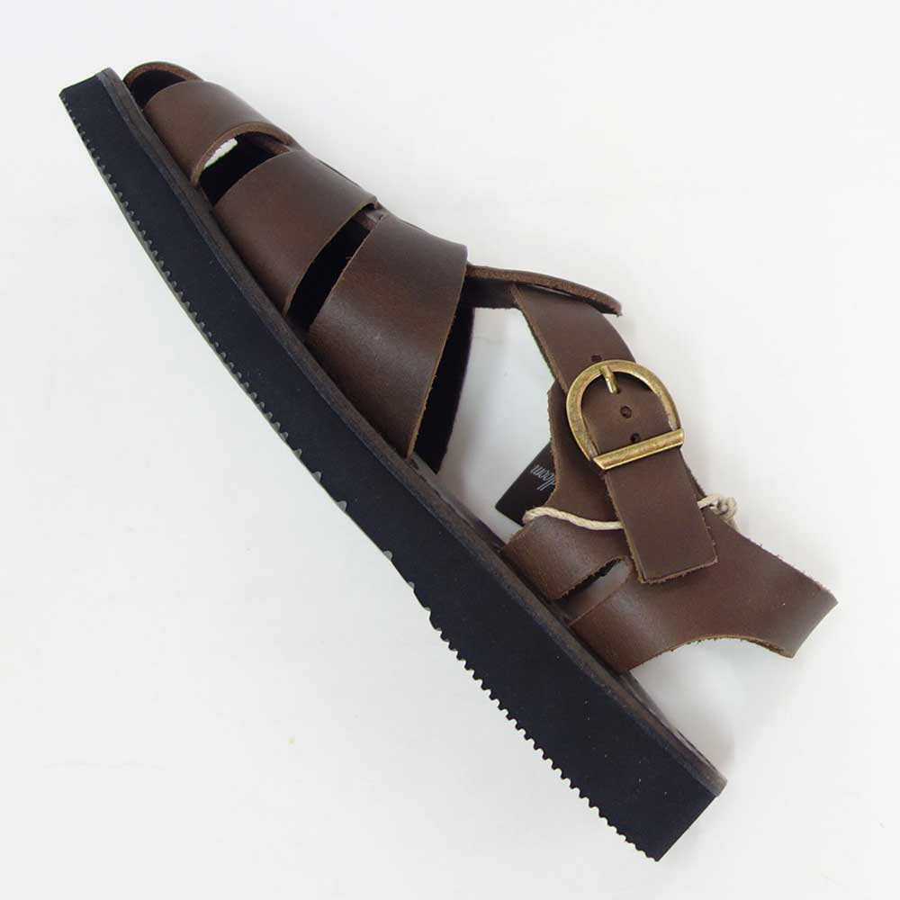 オーガニックハンドルーム Organic Handloom GURKHA 002208 ダークブラウン フラットサンダル 日本製 天然皮革「靴」