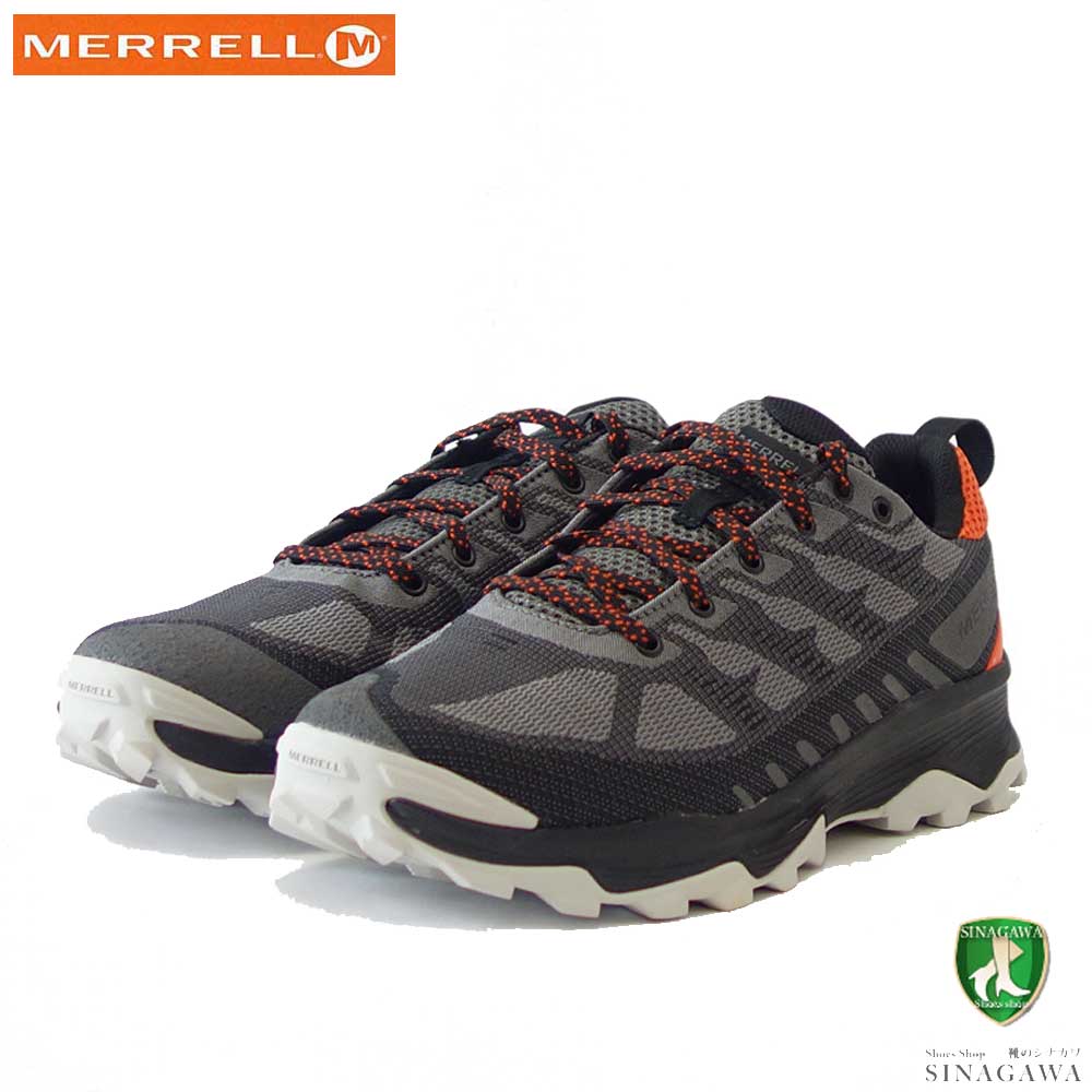 メレル MERRELL (メンズ)スピード エコ ウォータープルーフ 036999 チャコール/タンジェリン 防水メンブレン内蔵 アウトドアシューズ ウォーキング 通気性メッシュ「靴」