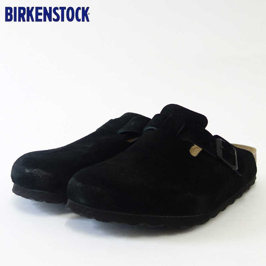 ビルケンシュトック BIRKENSTOCK Boston(ボストン)レディースサンダル 幅狭(ナローフィット) GC 060493(スエードレザー/ブラック) ドイツ生まれの快適クロッグ(正規輸入品) 「靴」