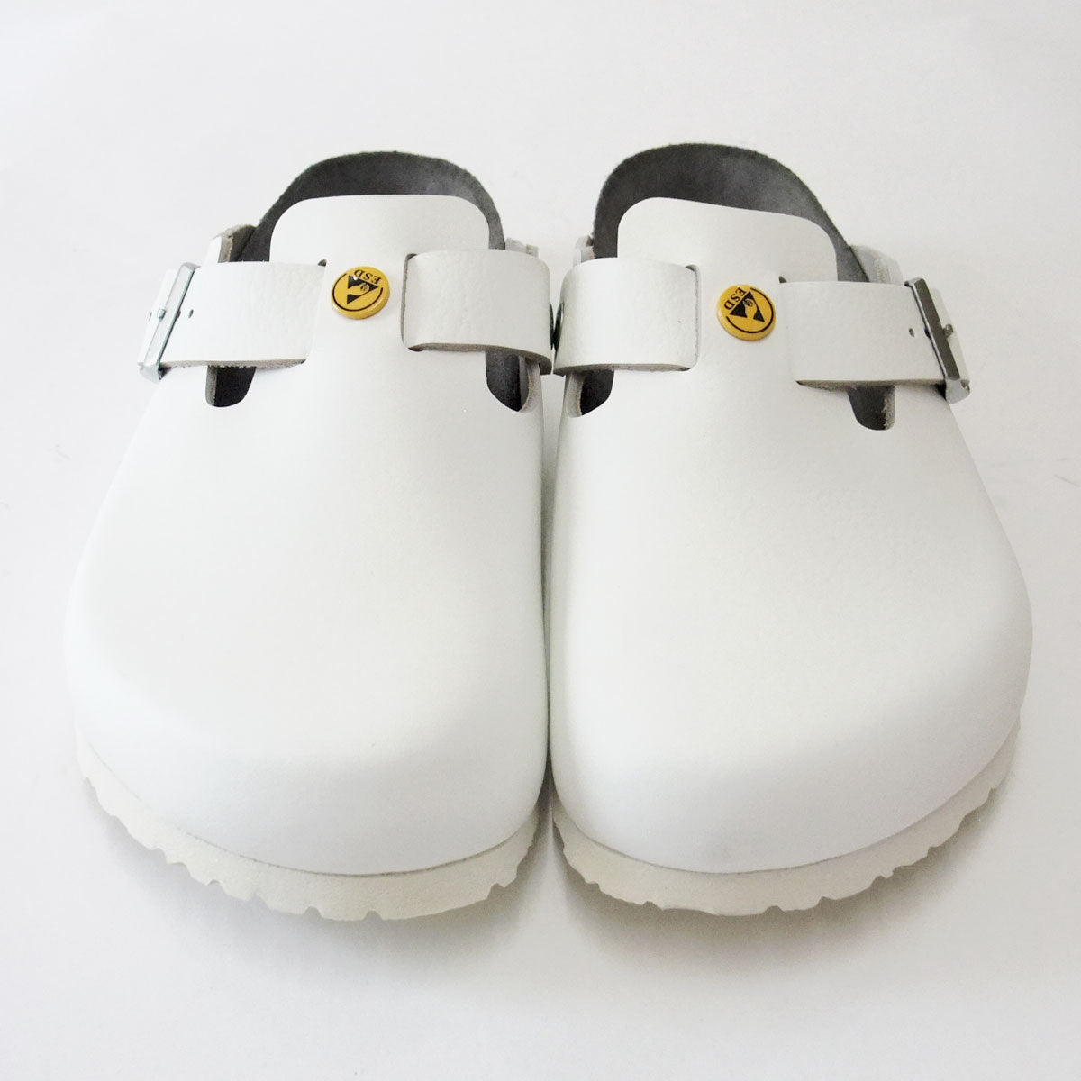 帯電消散機能付きBIRKENSTOCK ビルケンシュトック 正規品 Boston(ボストン) ESD 061370 ホワイト(メンズ) 天然皮革 静電気放電防止性能 サンダル 医療機関用 「靴」
