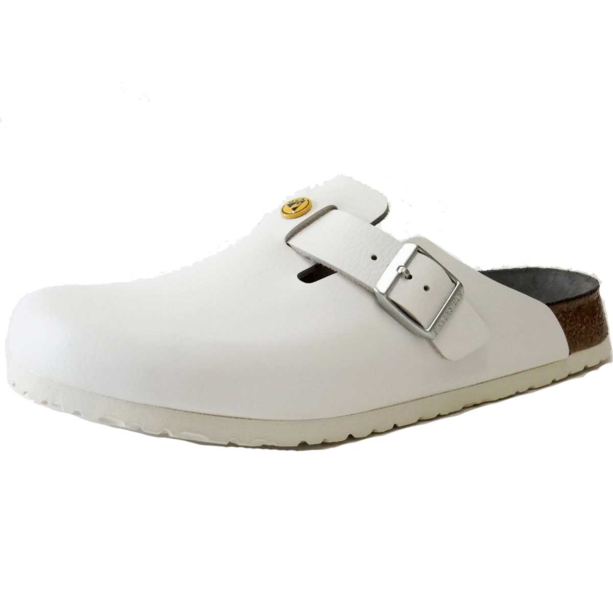 帯電消散機能付きBIRKENSTOCK ビルケンシュトック 正規品 Boston(ボストン) ESD 061370 ホワイト(メンズ) 天然皮革 静電気放電防止性能 サンダル 医療機関用 「靴」