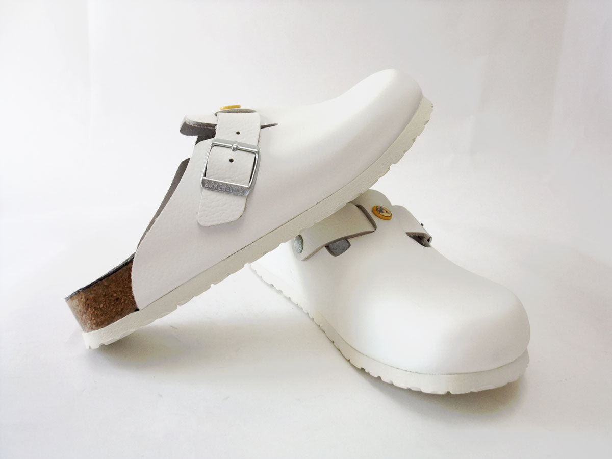 帯電消散機能付きBIRKENSTOCK ビルケンシュトック 正規品 Boston(ボストン) ESD 061370 ホワイト(メンズ) 天然皮革 静電気放電防止性能 サンダル 医療機関用 「靴」