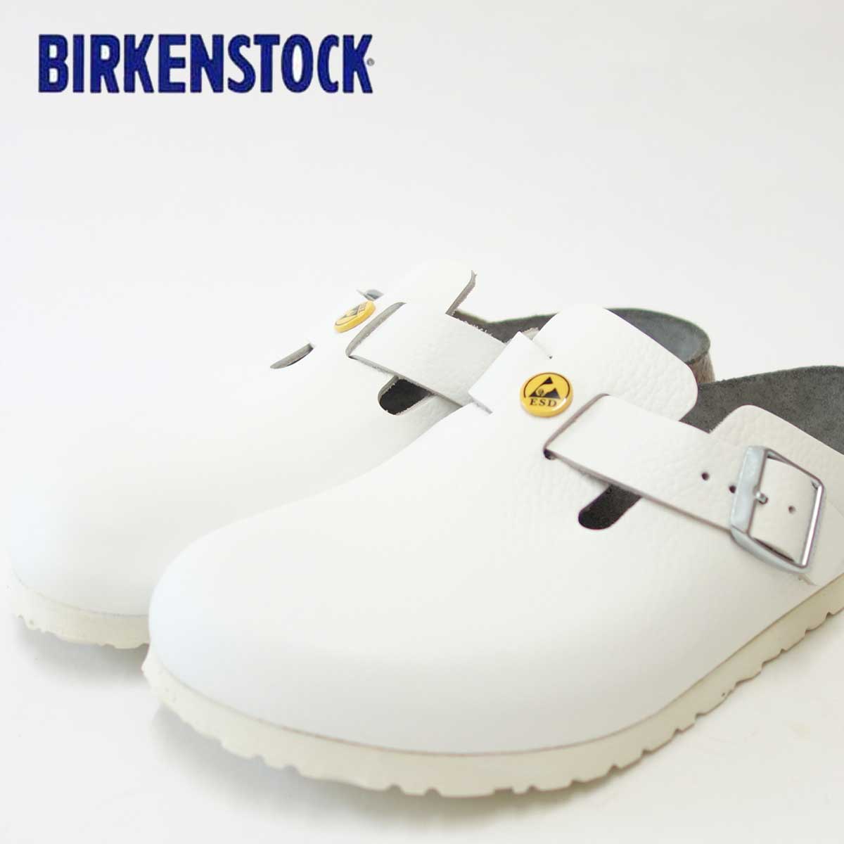 BIRKENSTOCK ビルケンシュトック プロフェッショナル  Boston(ボストン) ESD 帯電消散機能付き  061378 ホワイト(レディース) ナチュラルな天然皮革アッパー 「靴」サンダル ALPRO アルプロ 医療機関用