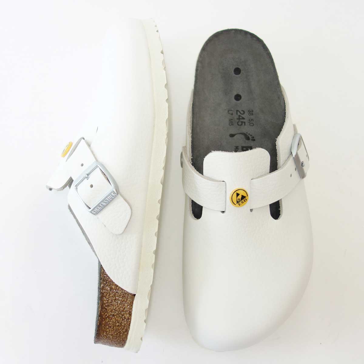 BIRKENSTOCK ビルケンシュトック プロフェッショナル  Boston(ボストン) ESD 帯電消散機能付き  061378 ホワイト(レディース) ナチュラルな天然皮革アッパー 「靴」サンダル ALPRO アルプロ 医療機関用