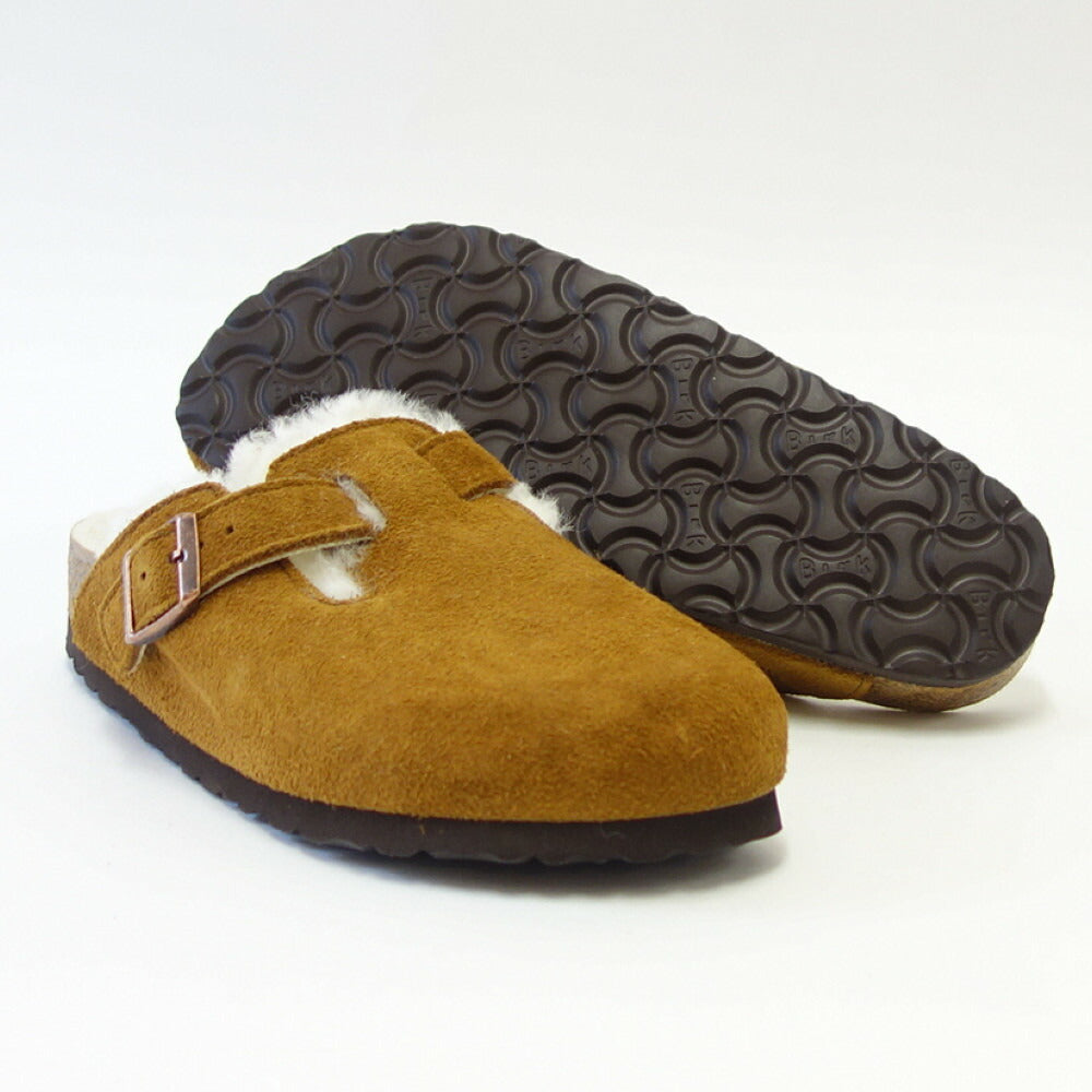ビルケンシュトック BIRKENSTOCK Boston VL/Fell(ボストン)幅狭(ナローフィット) 1001141(スエードレザー/ミンク)(ラムスキンボア) サボ クロッグ ドイツ製快適サンダル 「靴」