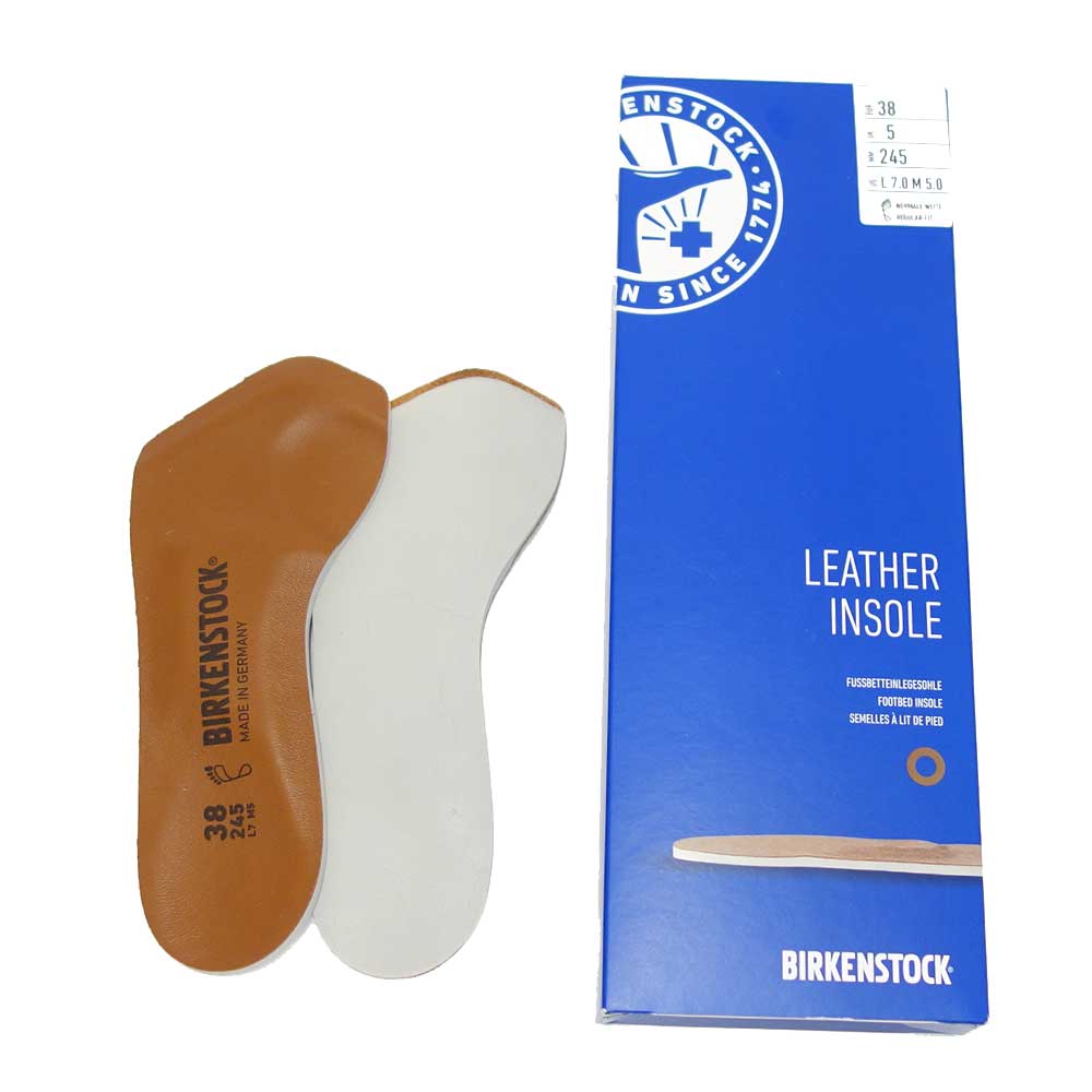 ビルケンシュトック BIRKENSTOCK インソール Leather Insole(レザーインソール) カラー:ブラウン 1001245(幅広)レザー&ラテックスフットベッド(ドイツ製)