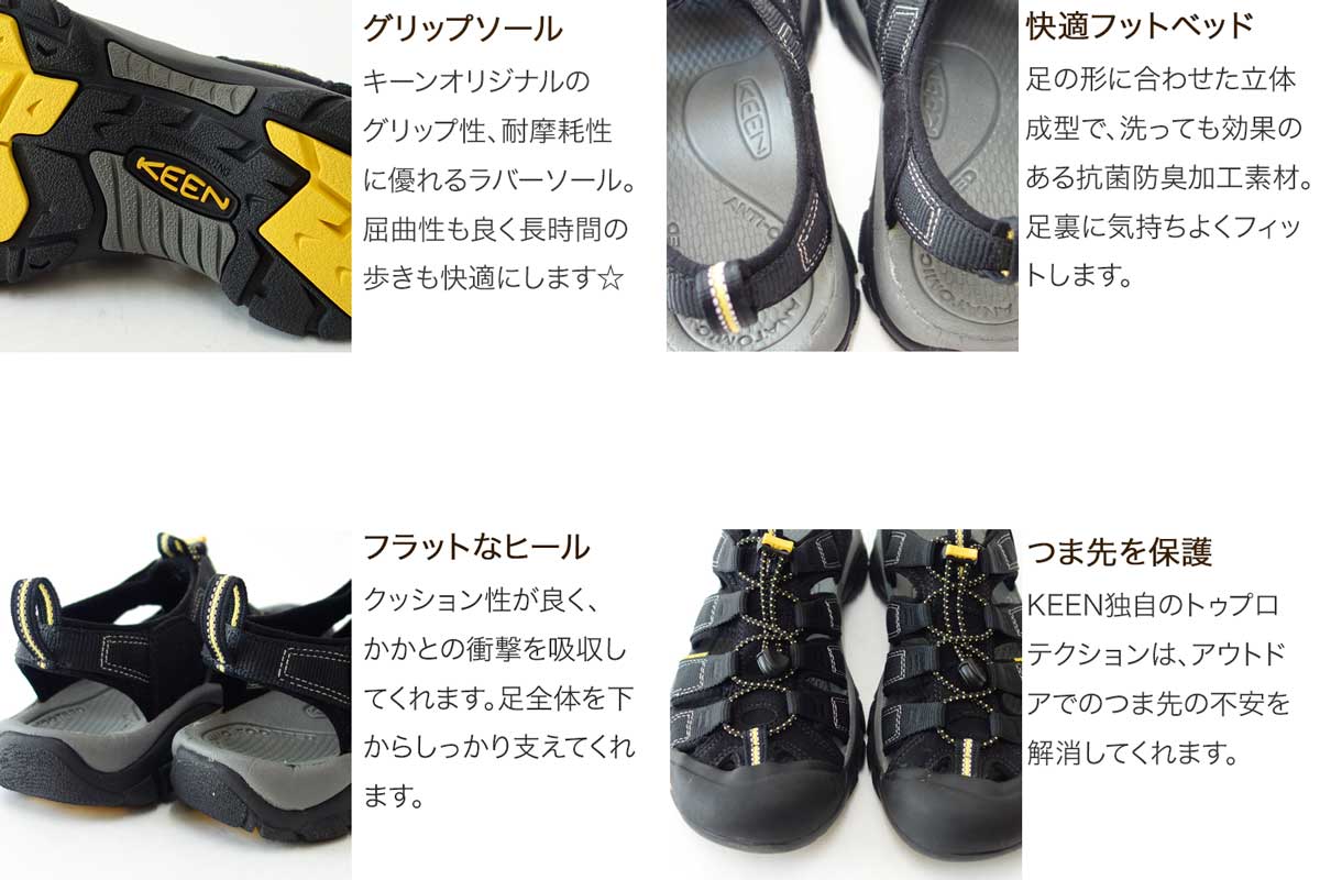 【KEEN キーン】Newport(ニューポート) H2 1001907(メンズ) キーン独自のハイブリッドサンダル カラー:Black(ブラック) 「靴」