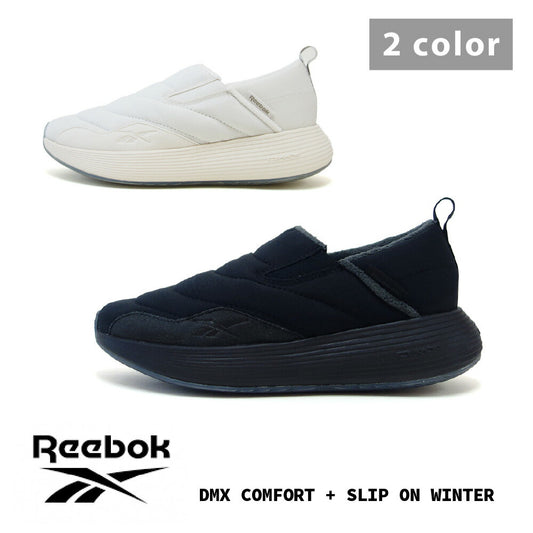 ReebokリーボックDMXCOMFORT+SLIPONWINTER10020816(レディース)コンフォートプラススリッポンウィンタースニーカー楽ちんシンプル白黒ホワイトブラック100208162100208163「靴」