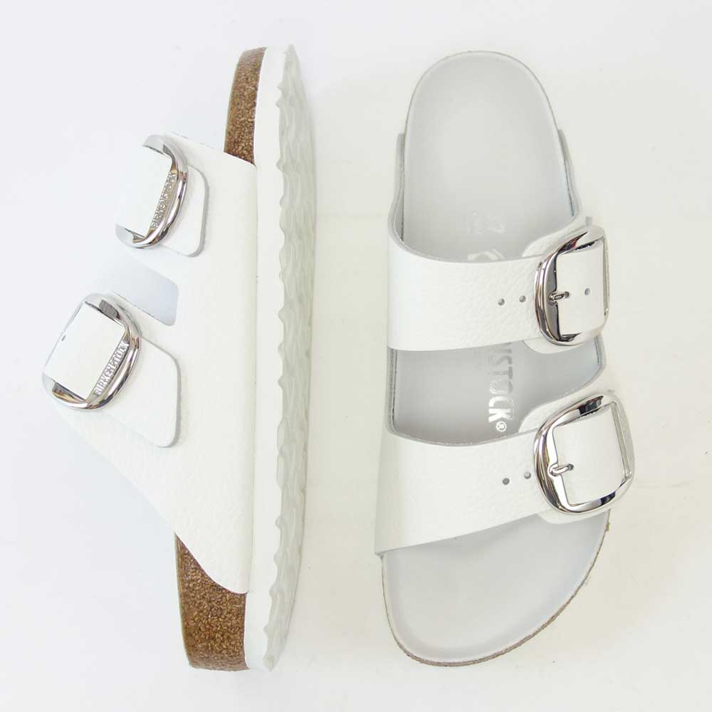 BIRKENSTOCK ビルケンシュトック Arizona Big Buckle(アリゾナ ビッグバックル)ナチュラルレザー ホワイト 1016826(ナローフィット 幅狭) ドイツ製 コンフォートサンダル 天然皮革「靴」