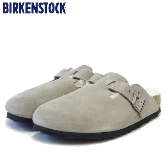 ビルケンシュトック BIRKENSTOCK Boston VL/Fell(ボストン)幅狭(ナローフィット) 1017651(スエードレザー/ストーンコイル)(ラムスキンボア) サボ クロッグ ドイツ製快適サンダル 「靴」