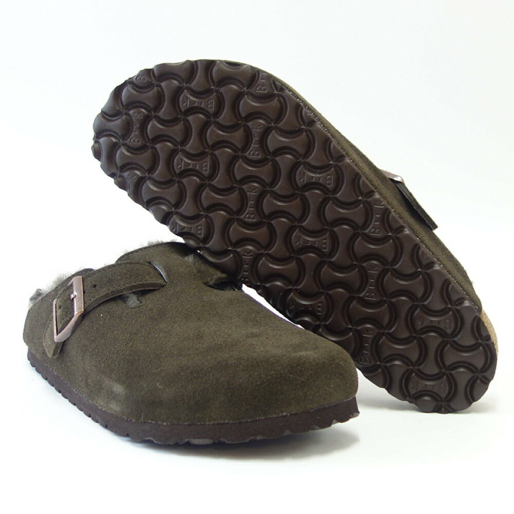 ビルケンシュトック BIRKENSTOCK Boston VL/Fell(ボストン)幅広(レギュラーフィット) 1020567 (スエードレザー/モカ)(ラムスキンボア)メンズ サボ クロッグ ドイツ製快適サンダル 「靴」