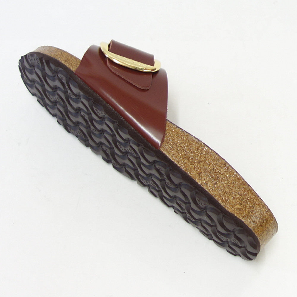 BIRKENSTOCK ビルケンシュトック Madrid Big Buckle(マドリッド ビッグバックル)ハイシャイン チョコレート 1022568(ナローフィット 幅狭) ドイツ製 コンフォートサンダル エナメルレザー「靴」