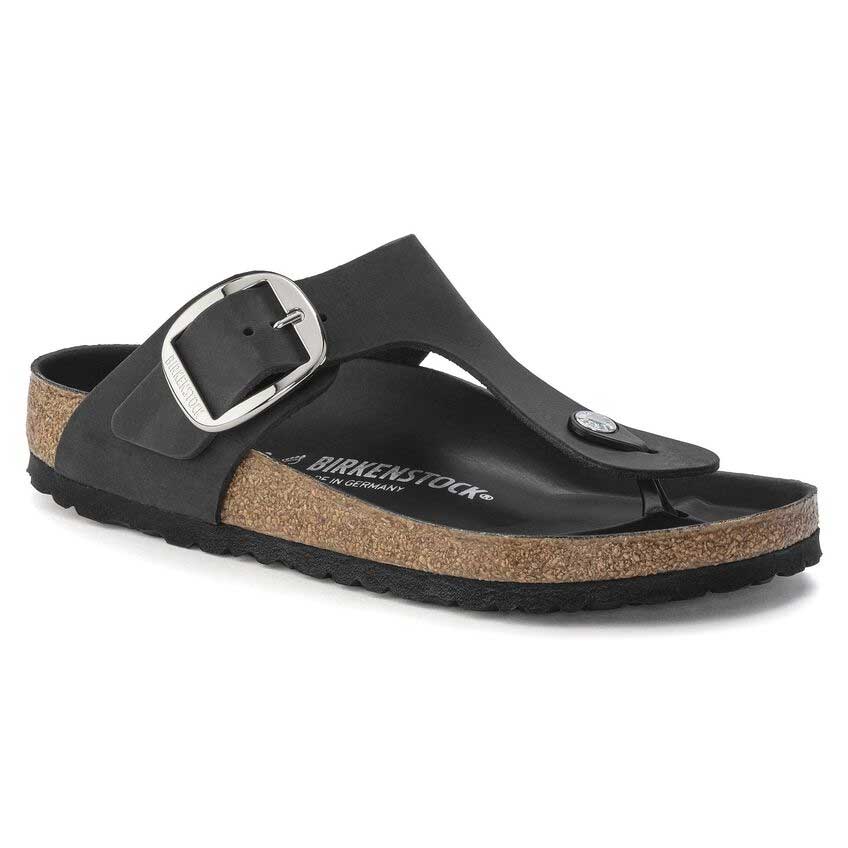 BIRKENSTOCK ビルケンシュトック Gizeh Big Buckle(ギゼ ビッグバックル) ブラック 1023334 (レギュラーフィット 幅広)天然皮革 オイルドレザー レディース サンダル トング ミュール クロッグ コンフォート ドイツ製「正規品」 「靴」