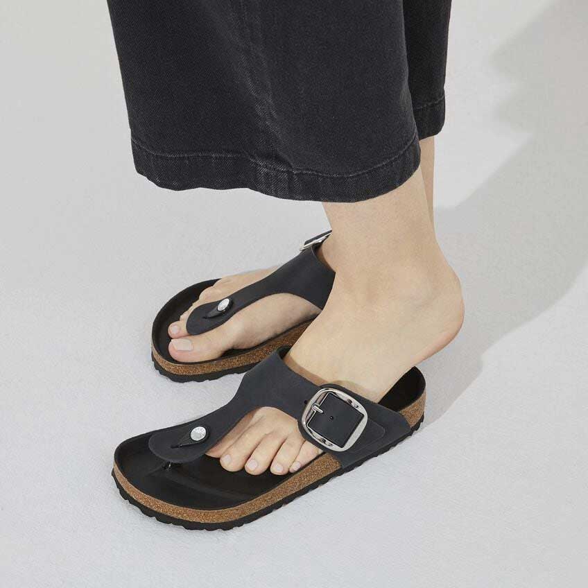 BIRKENSTOCKビルケンシュトックGizehBigBuckle(ギゼビッグバックル)ブラック1023334(レギュラーフィット幅広)天然皮革オイルドレザーレディースサンダルトングミュールクロッグコンフォートドイツ製「正規品」「靴」