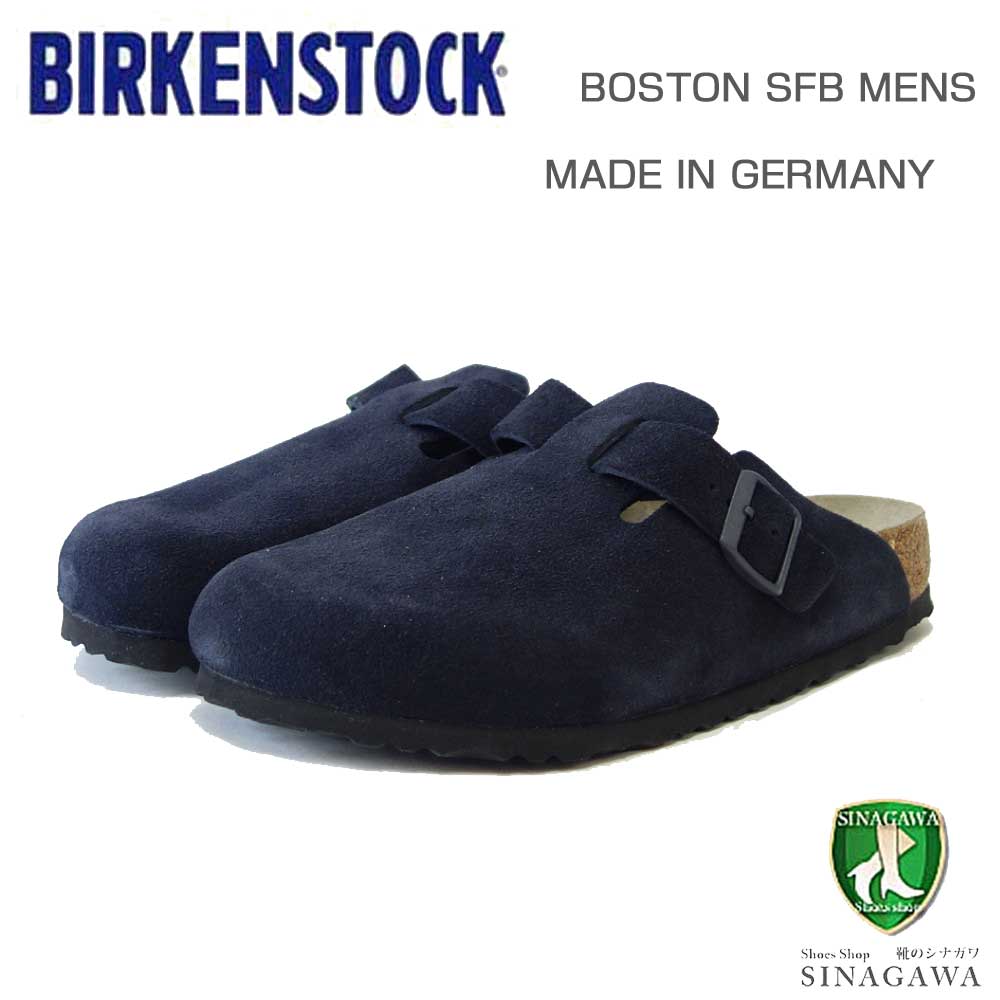 ビルケンシュトック BIRKENSTOCK Boston SFB(ボストン ソフトフットベッド)メンズ 幅広(レギュラーフィット) 1023910(スエードレザー/ネイビー) サボ クロッグ ドイツ製快適サンダル 「靴」