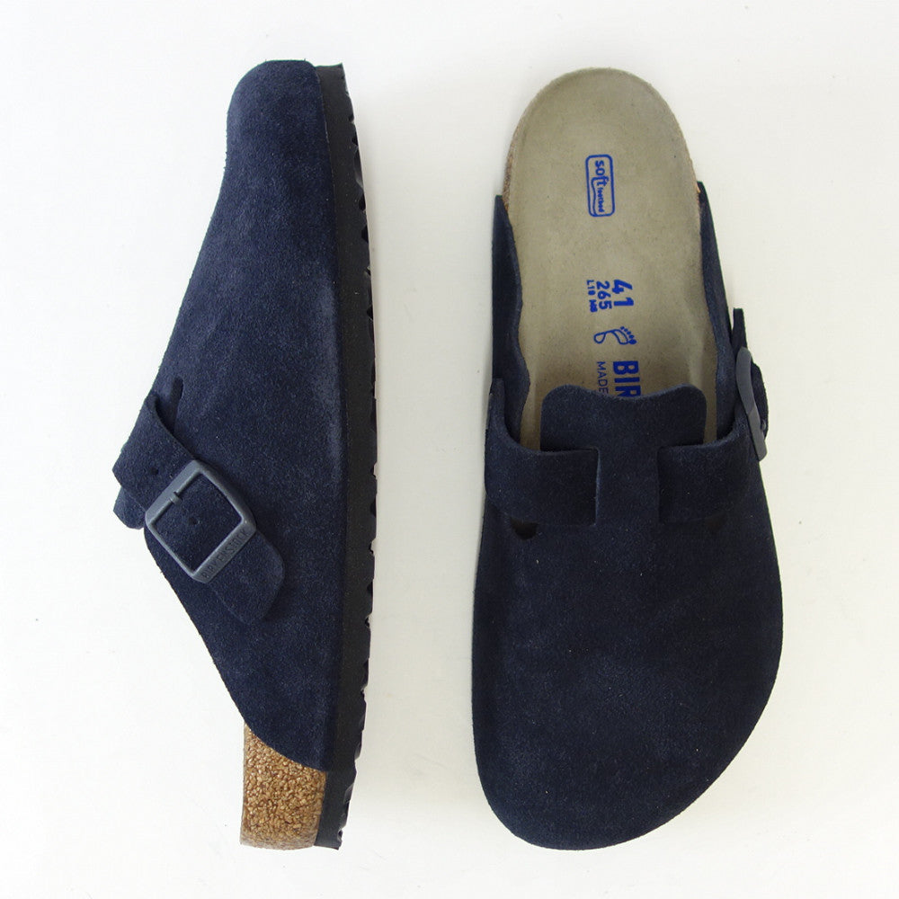 ビルケンシュトック BIRKENSTOCK Boston SFB(ボストン ソフトフットベッド)メンズ 幅広(レギュラーフィット) 1023910(スエードレザー/ネイビー) サボ クロッグ ドイツ製快適サンダル 「靴」