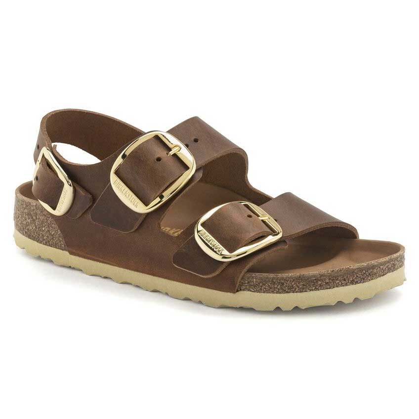 BIRKENSTOCK ビルケンシュトック Milano Big Buckle (ミラノ)オイルドレザー コニャック 1024067(ナローフィット 幅狭)レディースサンダル 「靴」
