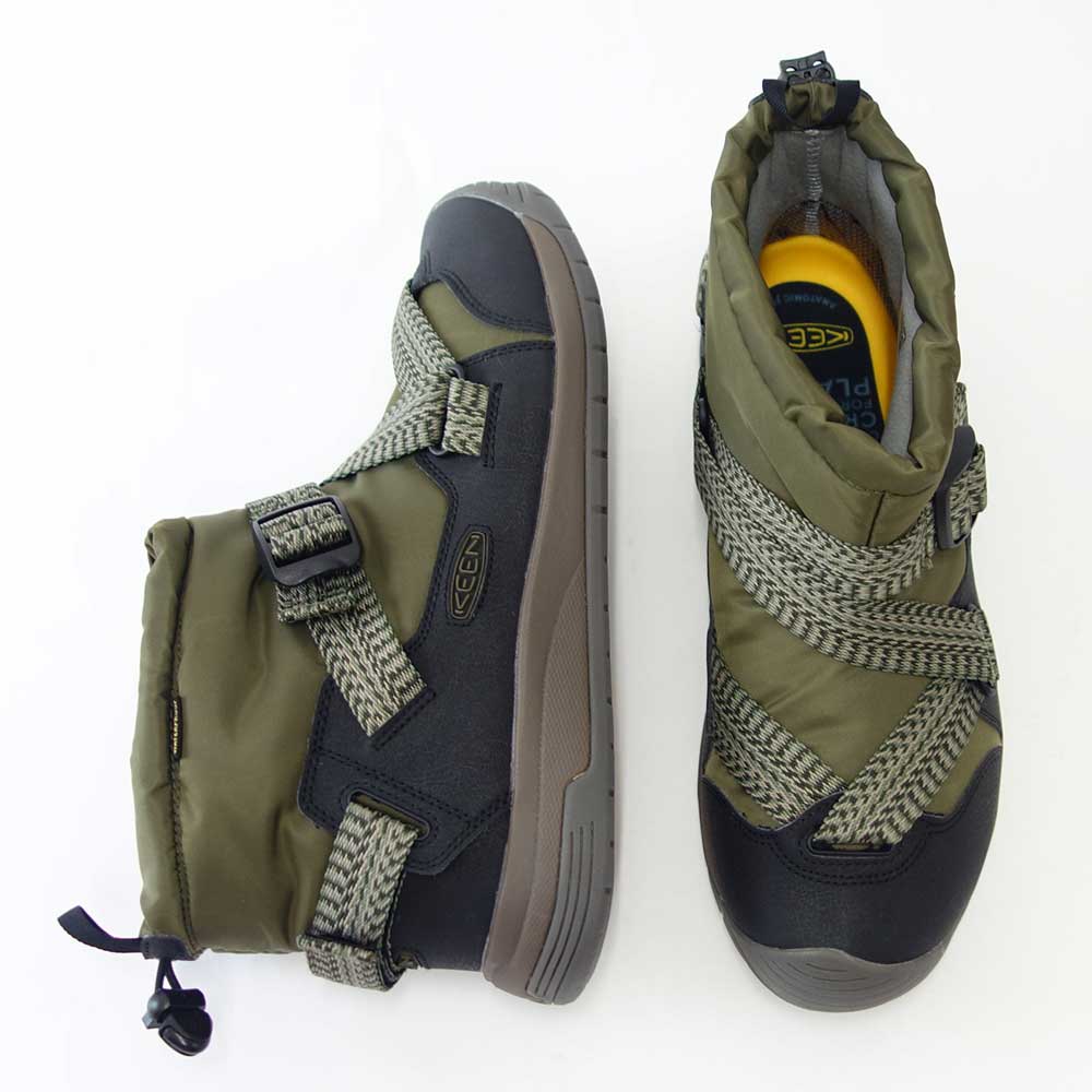 【SALE 30%OFF】 キーン KEEN HOODZERRA WP フッドゼラ ウォータープルーフ 1025478 Dark Olive/Black(メンズ) 防水 ショートブーツ ウォーキング 「靴」