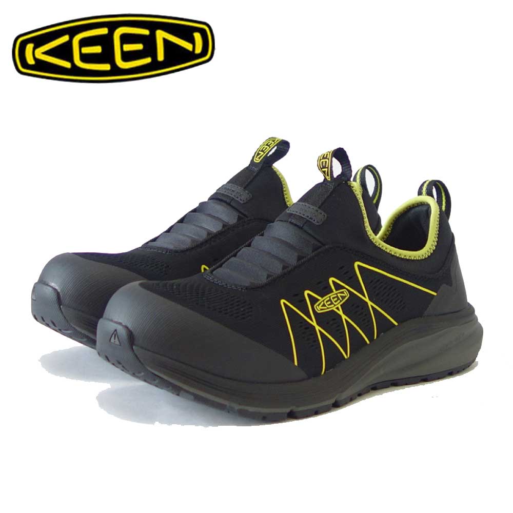 KEEN キーン ヴィスタ エナジー シフト(カーボンファイバートゥ) ワークシューズ 1026362(メンズ)カラー:Black/Evening Primrose 工事現場 アウトドア ウォーキングシューズ ハイキングシューズ「靴」