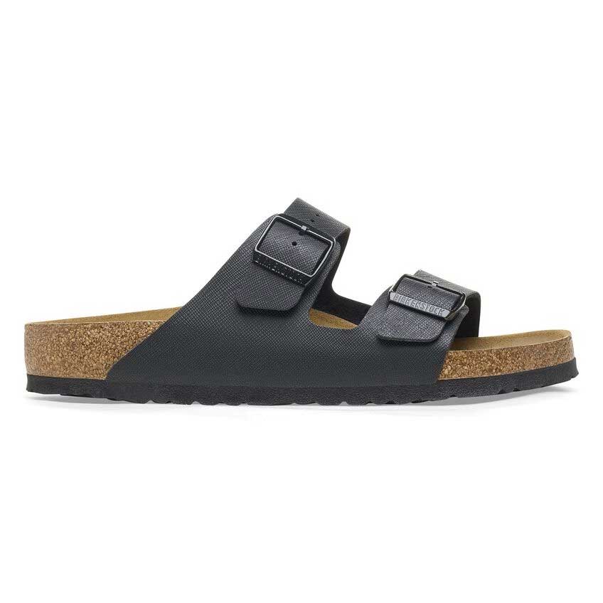 BIRKENSTOCKビルケンシュトックARIZONA(アリゾナ)サフィアーノブラック1026437(レギュラーフィット幅広)メンズサンダルビルコフロールエンボス加工「靴」