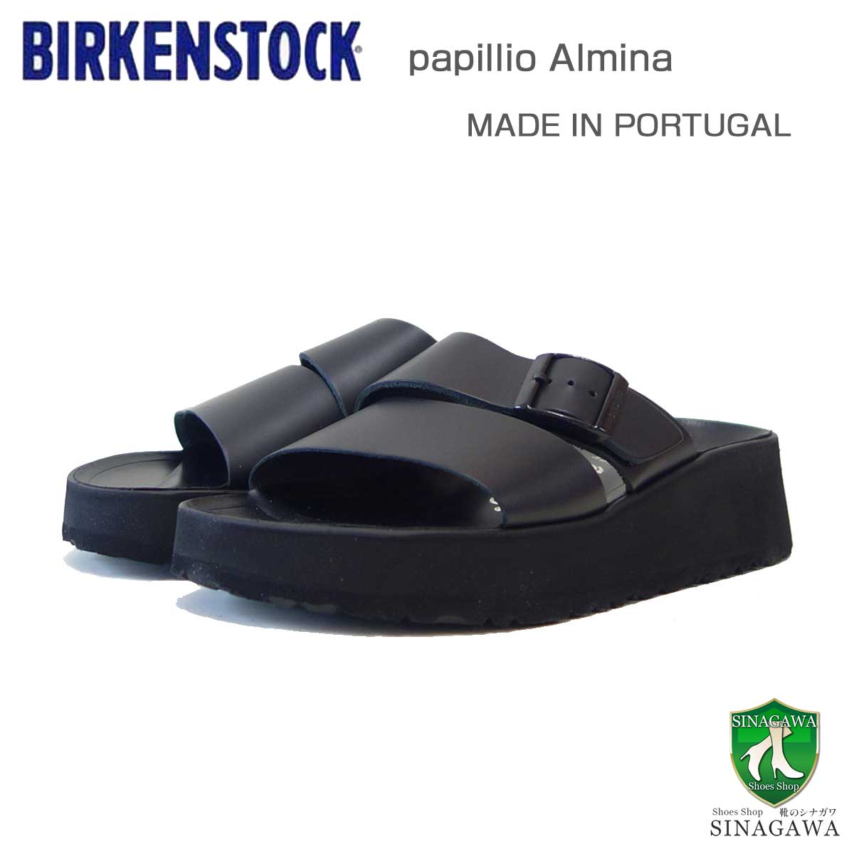 papilliobyBIRKENSTOCKビルケンシュトックAlmina(アルミナ)ブラック1026872(ナロー幅狭)厚底ドイツ生まれの快適サンダル「靴」