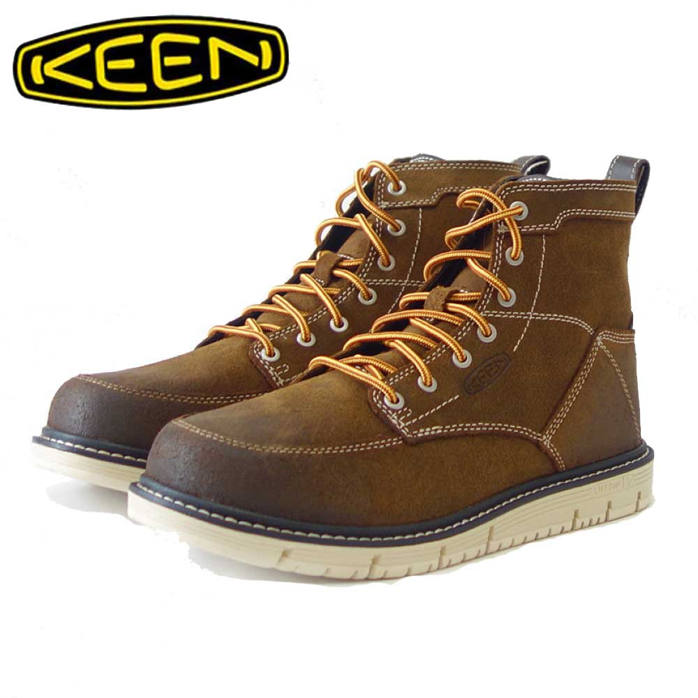 KEEN キーン サンノゼ シックス(ソフトトゥ) ワークブーツ 1027119(メンズ)カラー:Coffee Bean/Star White 工事現場 アウトドア ウォーキングシューズ ハイキングシューズ「靴」