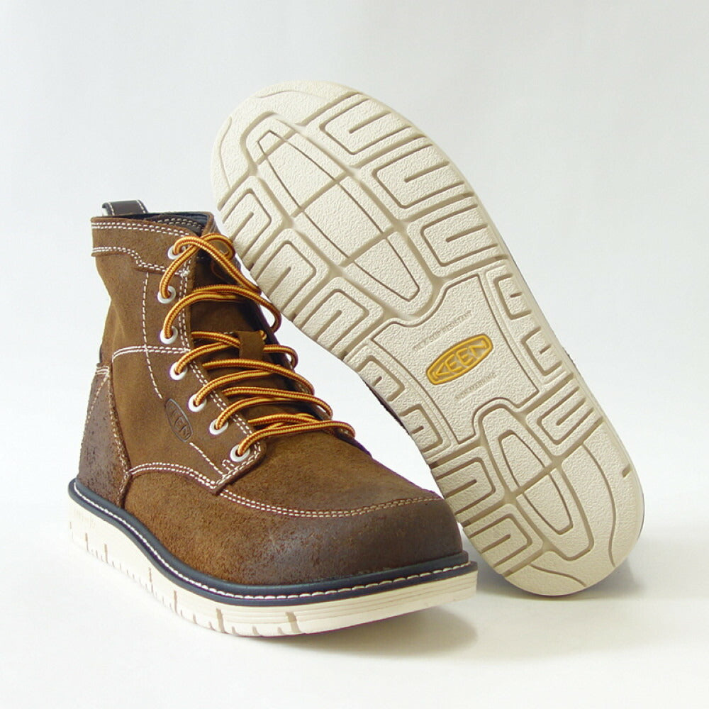 KEEN キーン サンノゼ シックス(ソフトトゥ) ワークブーツ 1027119(メンズ)カラー:Coffee Bean/Star White 工事現場 アウトドア ウォーキングシューズ ハイキングシューズ「靴」
