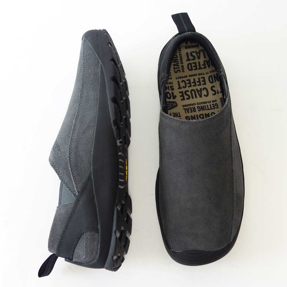 KEEN キーン JASPER SLIP-ON ジャスパー スリップオン スニーカー 1027879(メンズ)カラー:Magnet/Black アウトドアスニーカー ウォーキングシューズ 天然皮革 本革 スエード「靴」