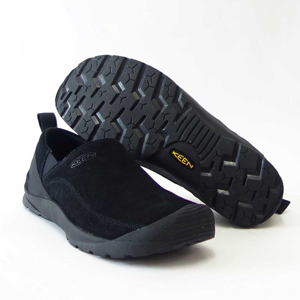 KEEN キーン JASPER SLIP-ON ジャスパー スリップオン スニーカー 1027881(メンズ)カラー:Black/Black アウトドアスニーカー ウォーキングシューズ 天然皮革 本革 スエード「靴」