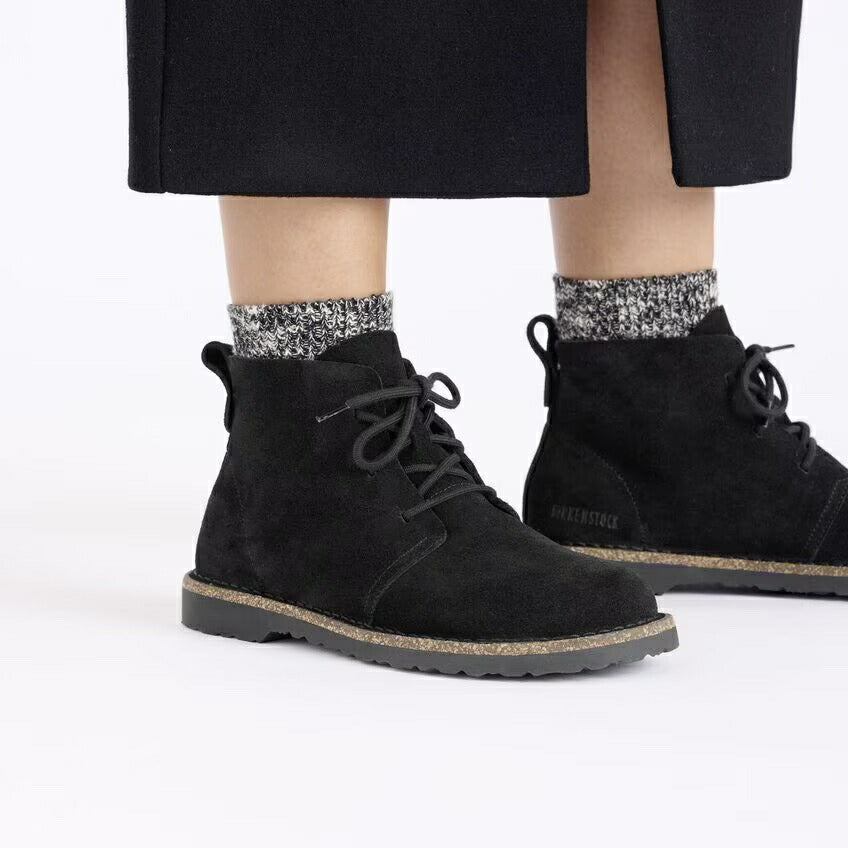 ビルケンシュトックBIRKENSTOCKUppsalaMid(アップサラミッド)レディース(幅狭)1028079(スエードレザー/ブラック)ショートブーツコンフォートフラットシューズ「靴」