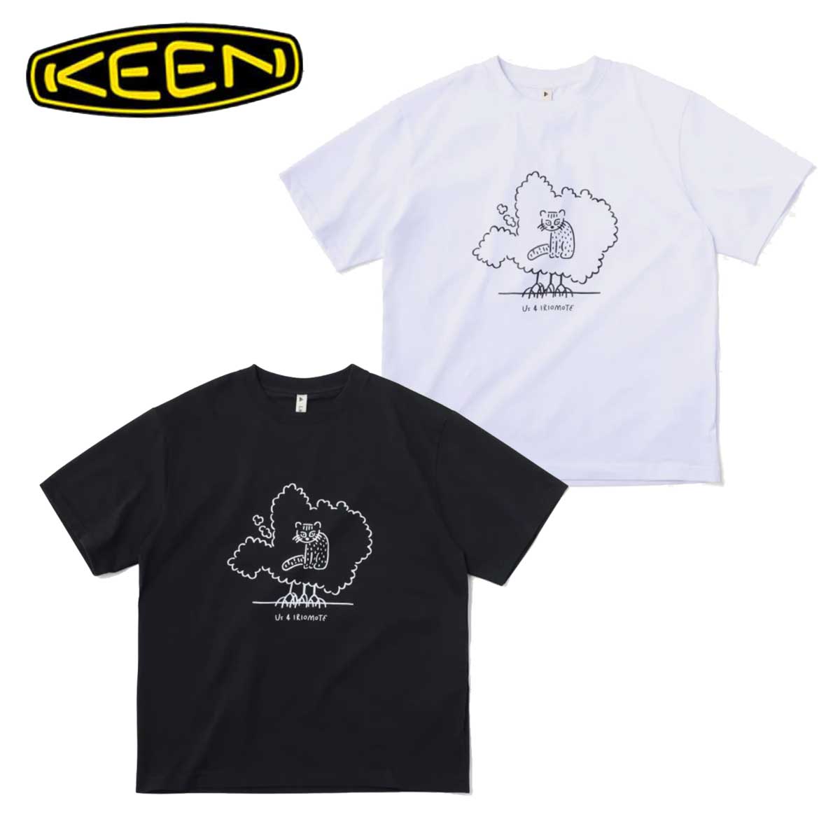 KEENキーンUs4IRIOMOTEオーシーアールピーイリオモテヤマネコティーKEENxYuNagaba(ユニセックス)カラー:Black(1029344)・White(1029343)Tシャツ半袖アウトドアウォーキングハイキング