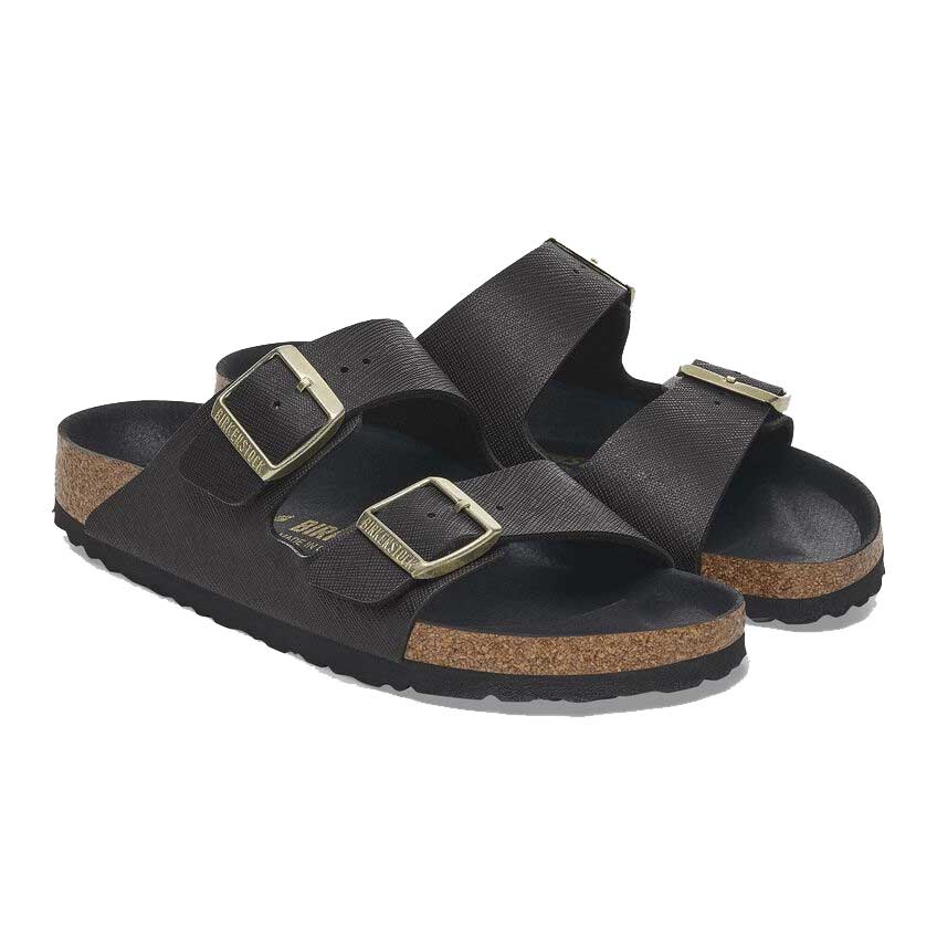 BIRKENSTOCK ビルケンシュトック ARIZONA(アリゾナ)サフィアーノ ブラック 1029282(レギュラーフィット 幅広) メンズサンダル ビルコフロール エンボス加工 「靴」