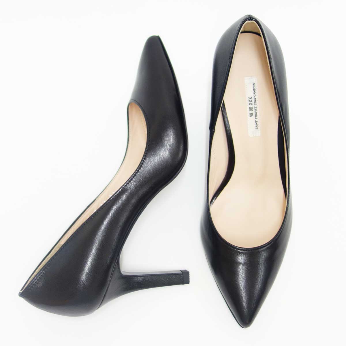 SEVEN TWELVE THIRTY セヴントゥエルヴサーティ 105187 ブラック (8cmヒール) LovelyWalk ポインテッドパンプス(日本製) 「靴」