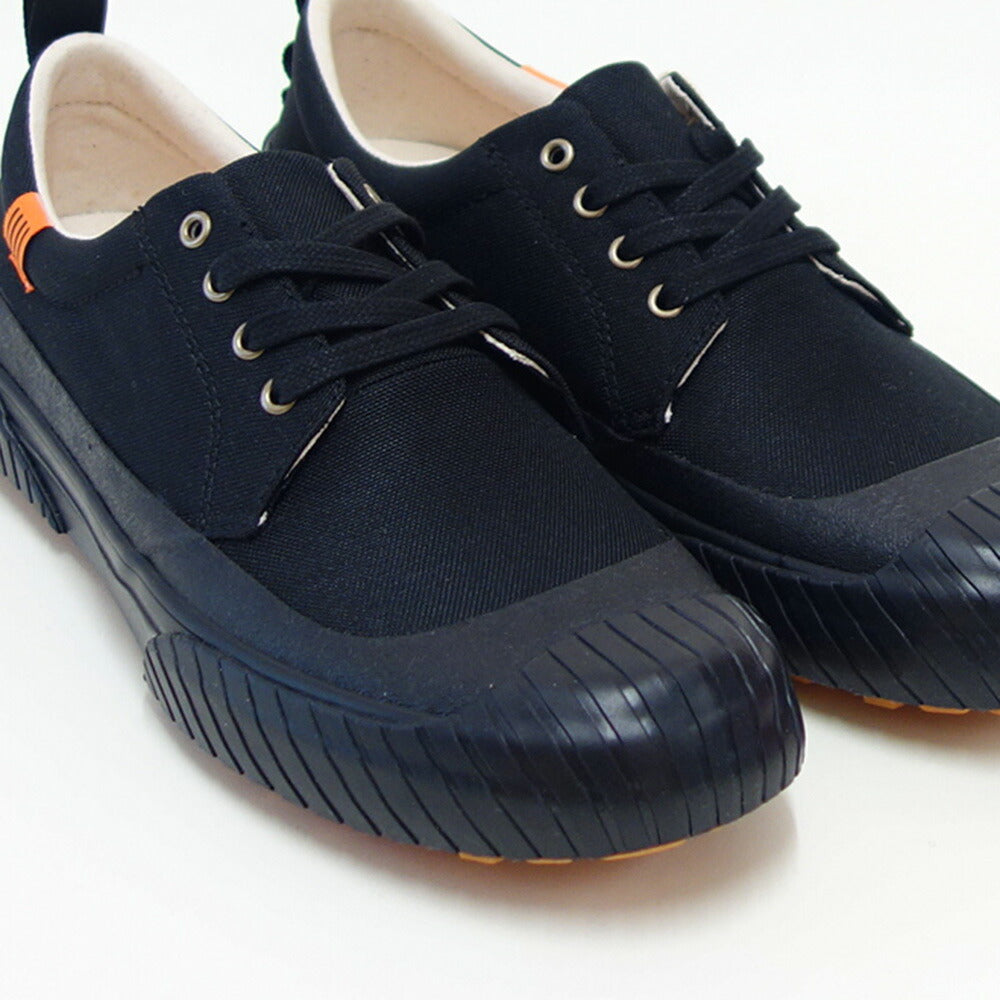 ユニバーサルオーバーオール(UNIVERSALOVERALL)11176(ユニセックス)ブラックレースアップスニーカー「靴」