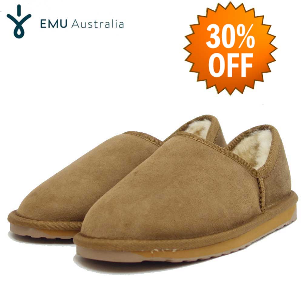【SALE 30%OFF】 エミュー EMU W 11982 Stlinger Nano スティンガーナノ(レディース) :チェスナット 撥水 シープスキン スリッポン 「靴」