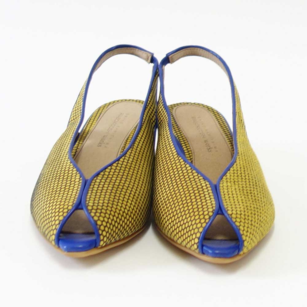 【SALE 50%OFF】 RABOKIGOSHI works(ラボキゴシ ワークス) 12446 イエロー オープントウパンプス サンダル 3cmヒール 「靴」