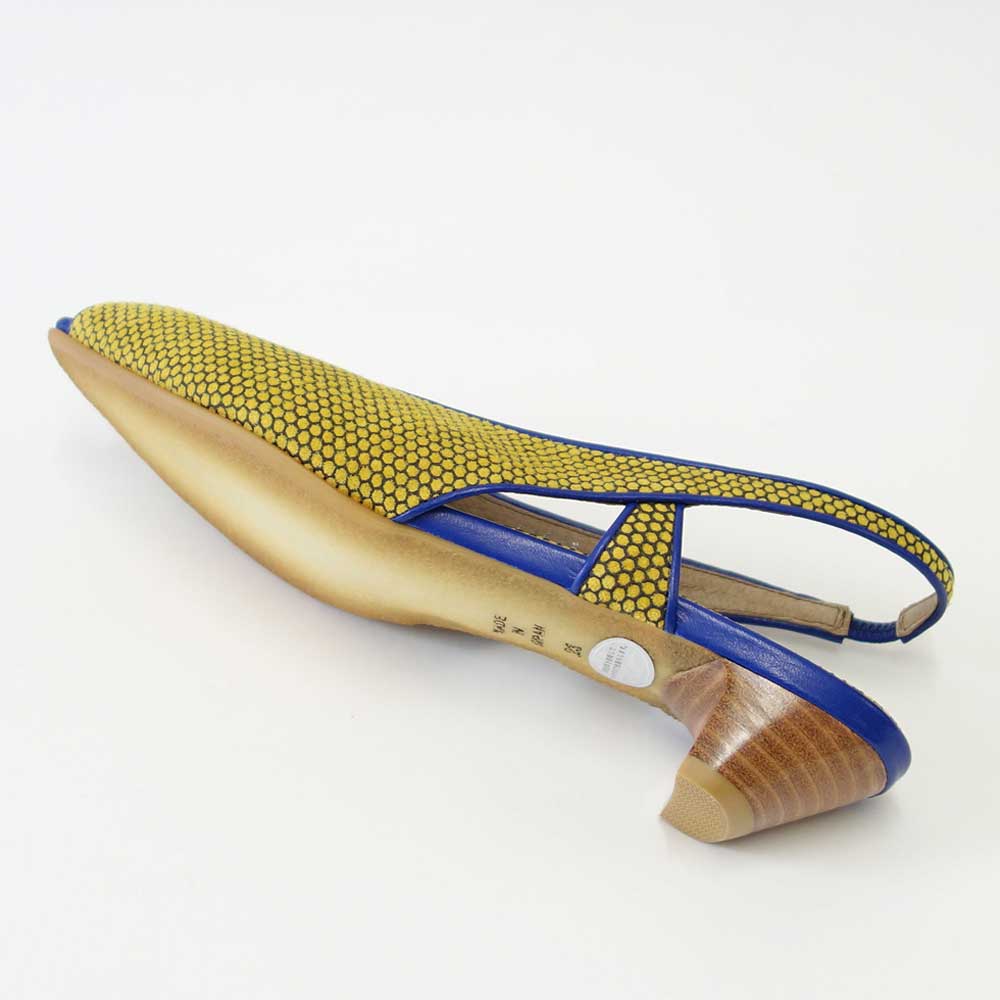 【SALE 50%OFF】 RABOKIGOSHI works(ラボキゴシ ワークス) 12446 イエロー オープントウパンプス サンダル 3cmヒール 「靴」