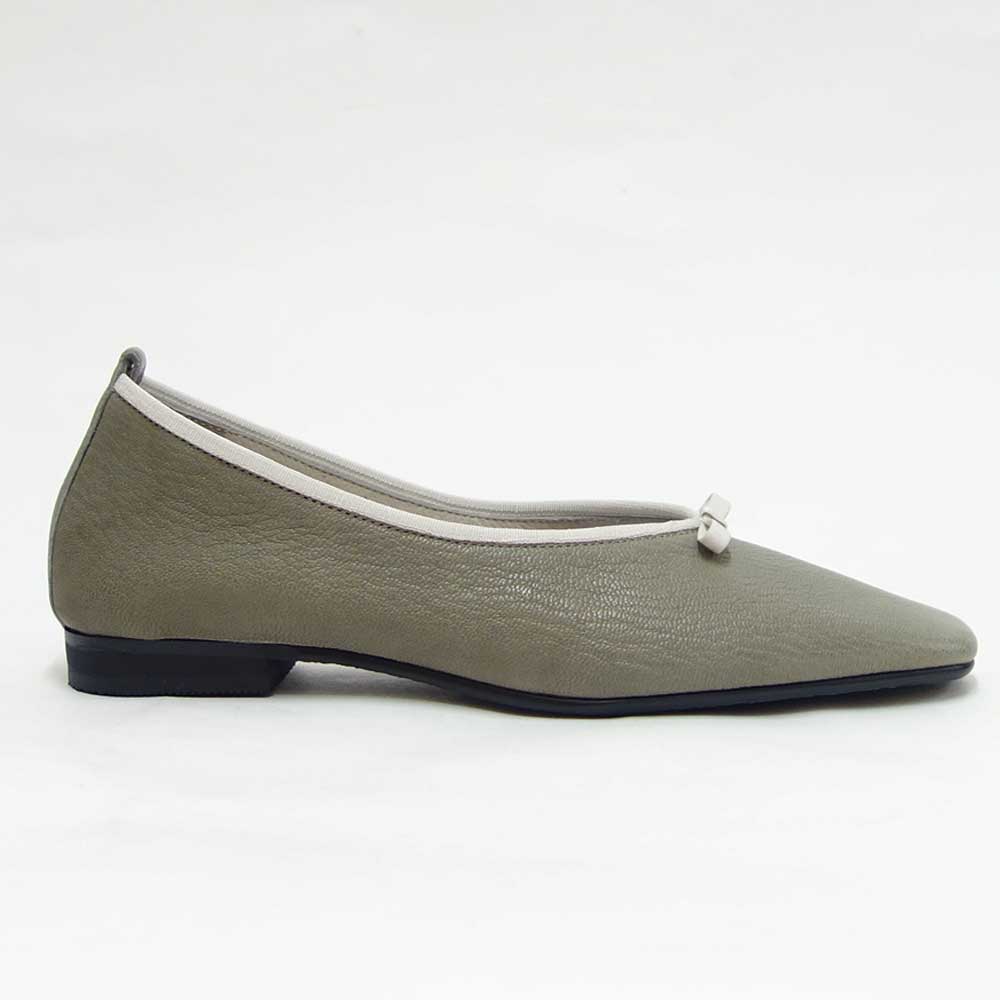 【SALE 50%OFF】 RABOKIGOSHI works(ラボキゴシ ワークス) 12453 グレー スクエアトウパンプス バレエシューズ 1.5cmヒール 「靴」