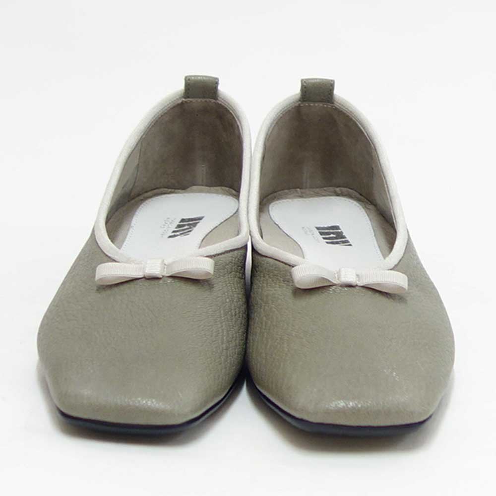【SALE 50%OFF】 RABOKIGOSHI works(ラボキゴシ ワークス) 12453 グレー スクエアトウパンプス バレエシューズ 1.5cmヒール 「靴」