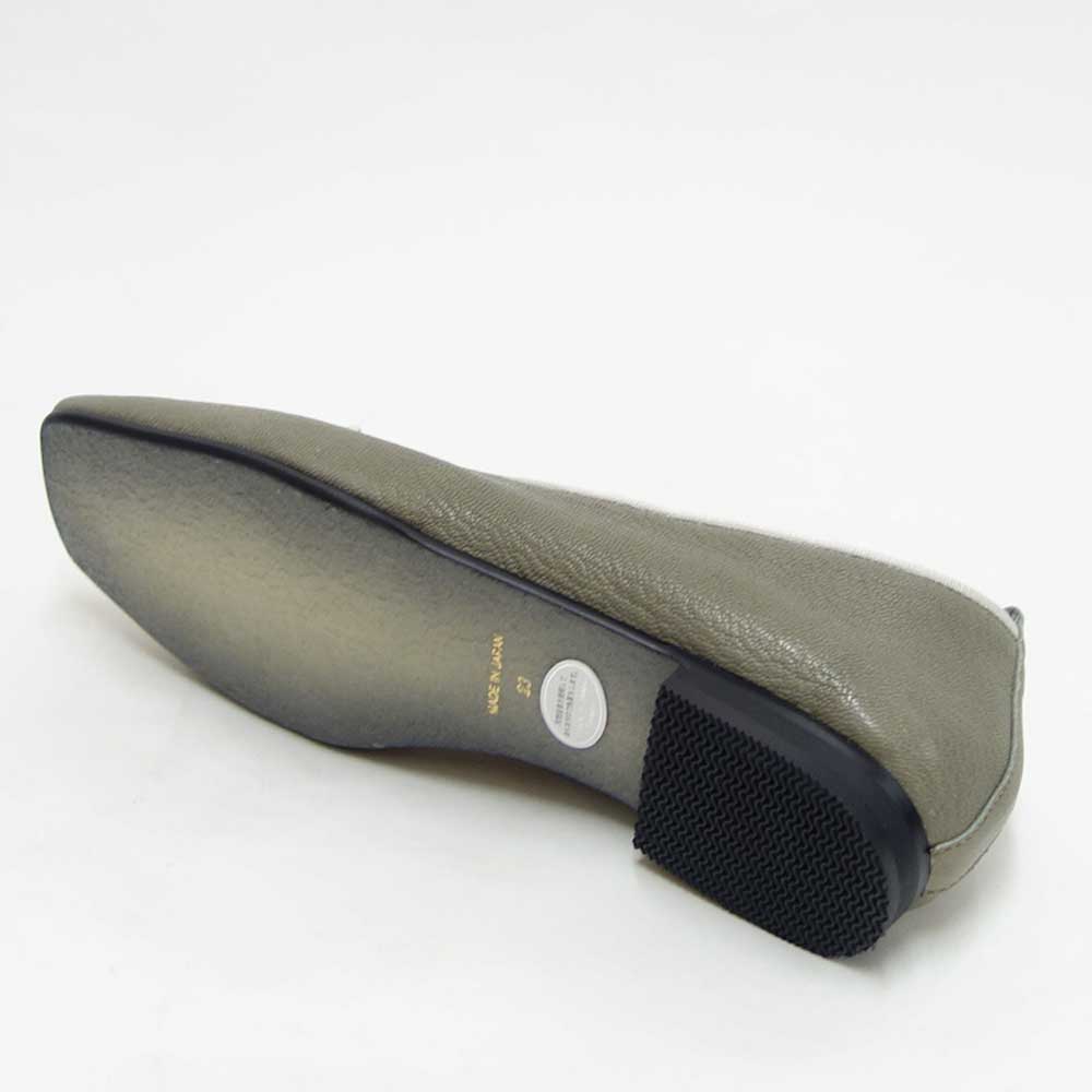【SALE 50%OFF】 RABOKIGOSHI works(ラボキゴシ ワークス) 12453 グレー スクエアトウパンプス バレエシューズ 1.5cmヒール 「靴」