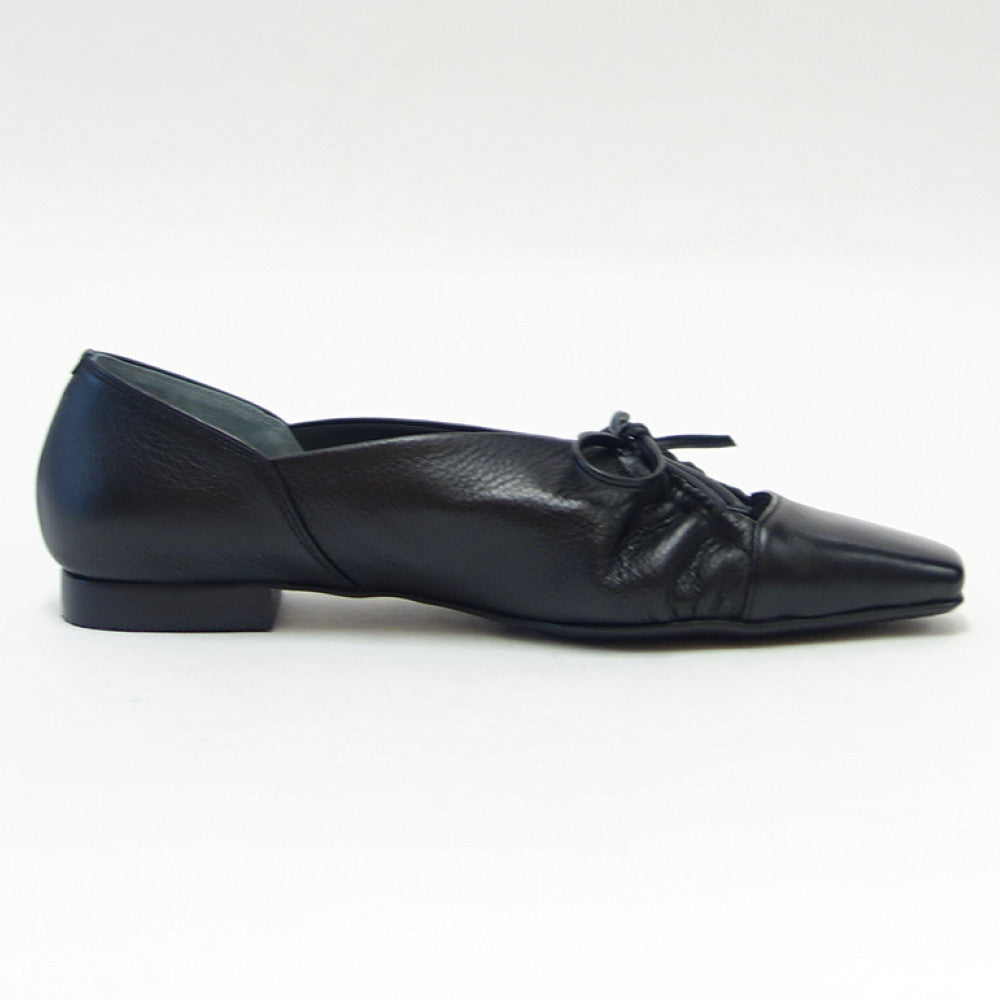 【SALE 40%OFF】 ラボキゴシ ワークス RABOKIGOSHI works 12559 ブラック スクエアトウ パンプス バレエシューズ 牛革 1.5cmヒール 日本製 足裏サポート 「靴」