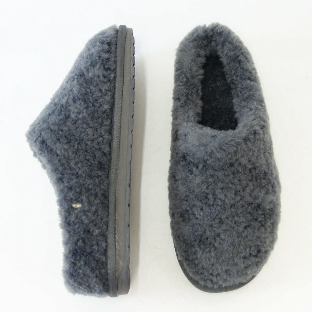 【SALE 30%OFF】 エミュー EMU W 12583 Joy Teddy (ユニセックス) カラー:チャコール ぺたんこウールシューズ ウール スリッポン 「靴」