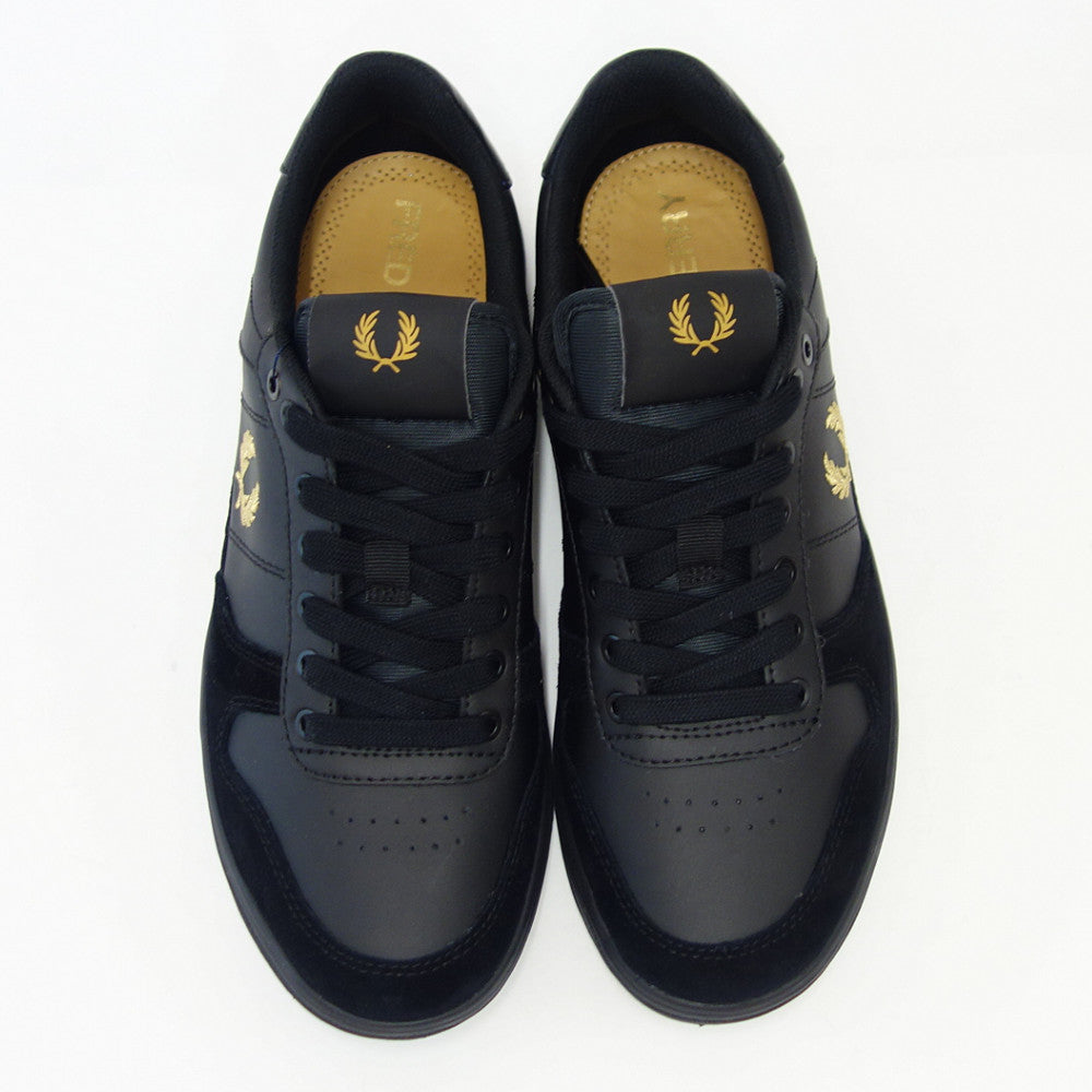 【SALE 30%OFF】 FRED PERRY フレッドペリー B 1260 220(ユニセックス)B300 LEATHER カラー:ブラック 天然皮革のローカットスニーカー 「靴」