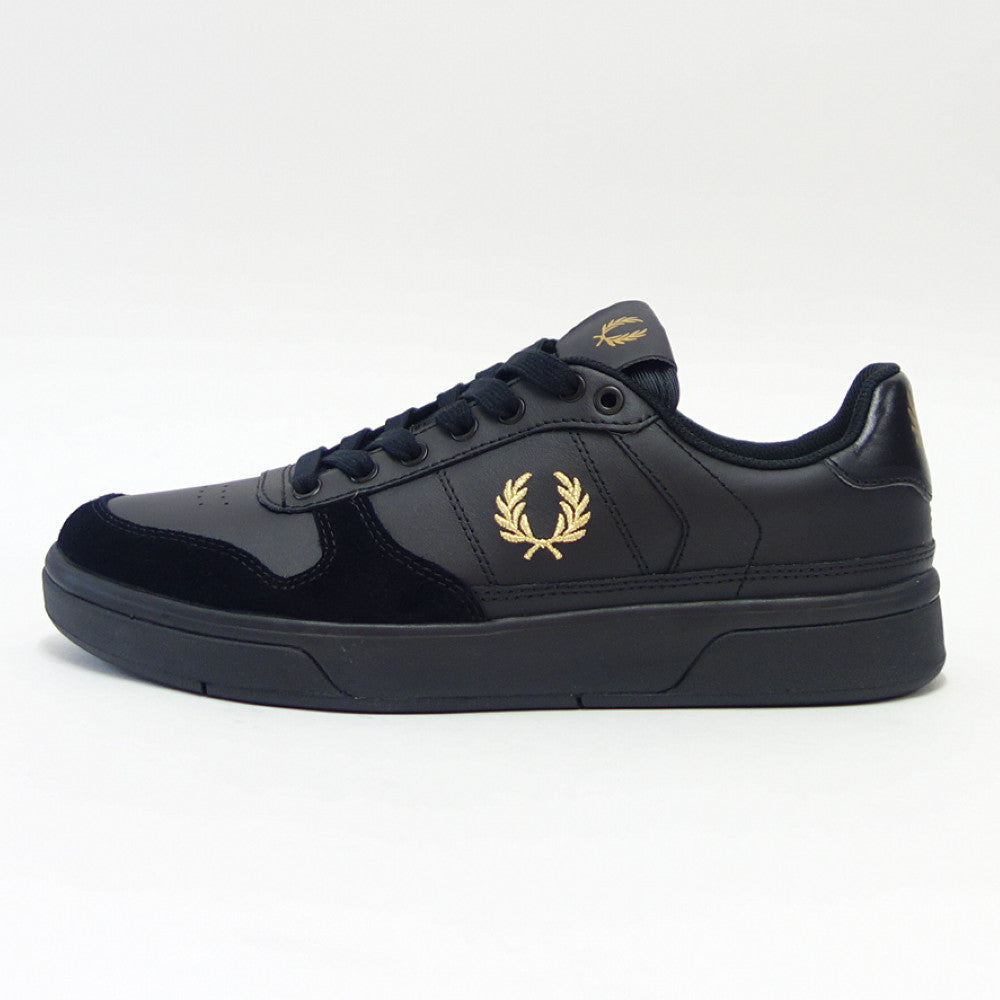 【SALE 30%OFF】 FRED PERRY フレッドペリー B 1260 220(ユニセックス)B300 LEATHER カラー:ブラック 天然皮革のローカットスニーカー 「靴」