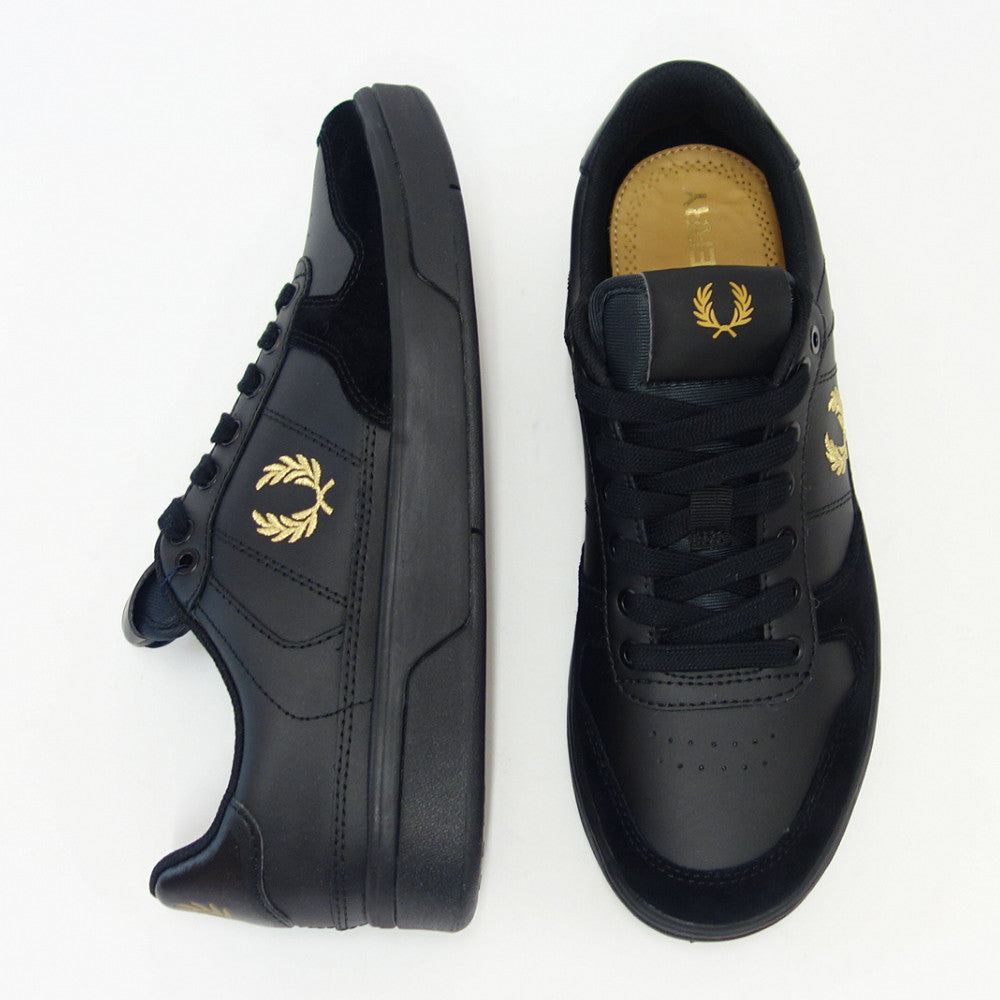 【SALE 30%OFF】 FRED PERRY フレッドペリー B 1260 220(ユニセックス)B300 LEATHER カラー:ブラック 天然皮革のローカットスニーカー 「靴」