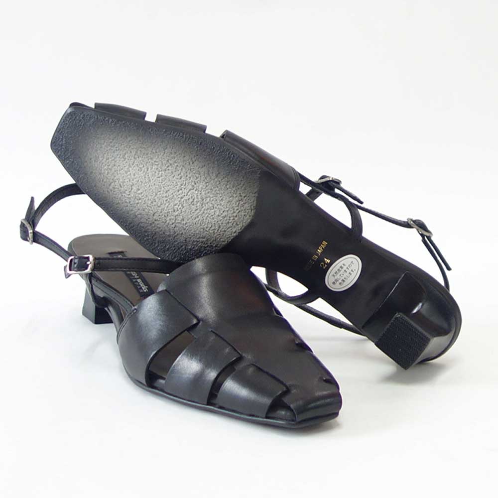【SALE 20%OFF】 ラボキゴシ ワークス RABOKIGOSHI works 12710 ブラック グルカ サンダル 4cmヒール 日本製 天然皮革「靴」