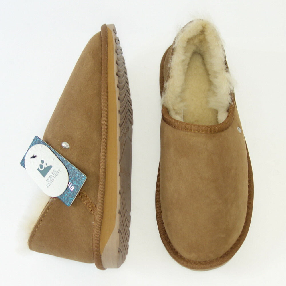 【SALE 30%OFF】 エミュー EMU W 12715 Stlinger Nano Fold Over スティンガーナノ(レディース) カラー:チェスナット ショートムートンモックシューズ 撥水 シープスキン スリッポン 「靴」