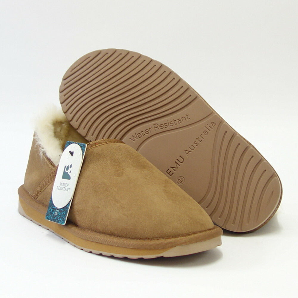 【SALE 30%OFF】 エミュー EMU W 12715 Stlinger Nano Fold Over スティンガーナノ(レディース) カラー:チェスナット ショートムートンモックシューズ 撥水 シープスキン スリッポン 「靴」